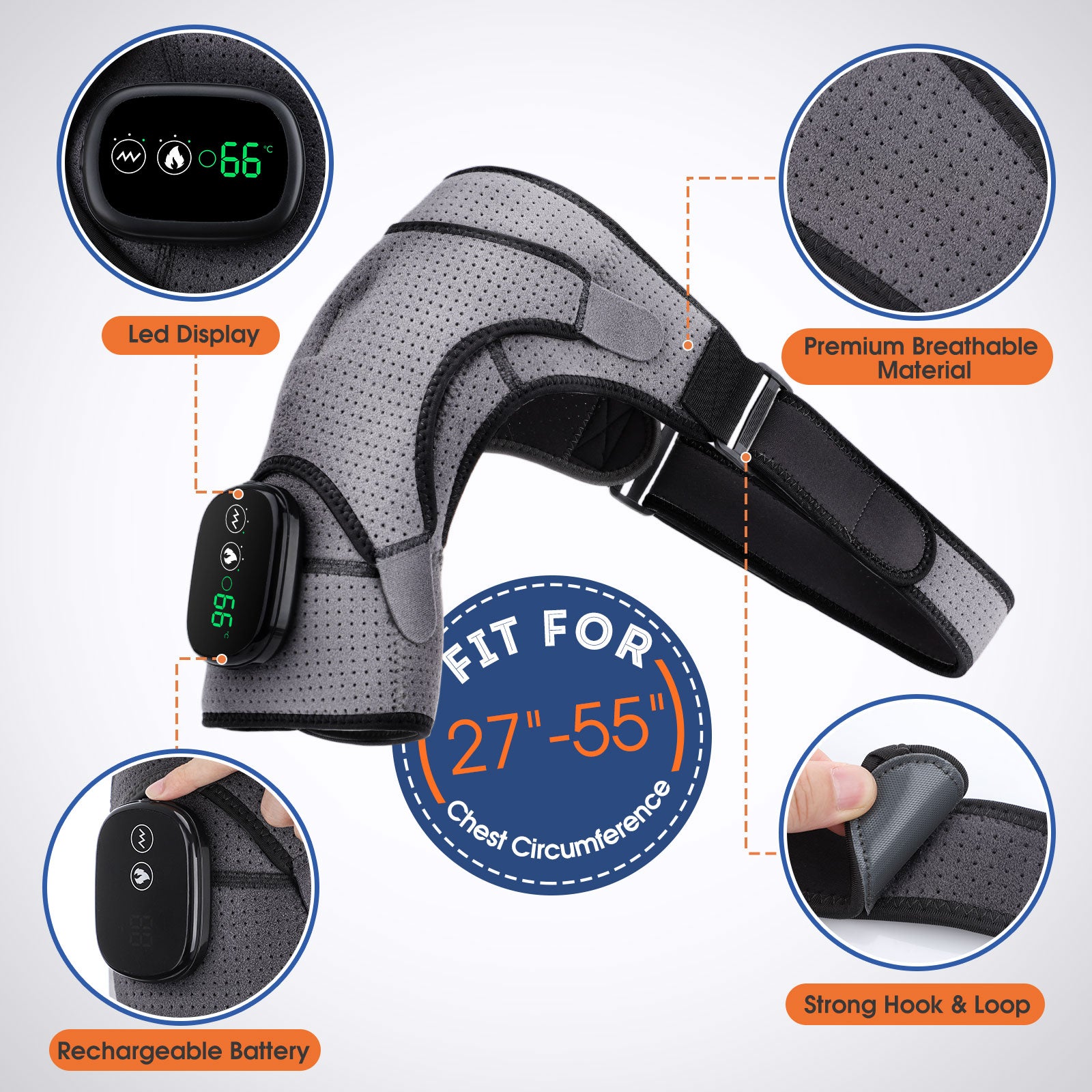 Electric Heating Shoulder Massager and Support Belt